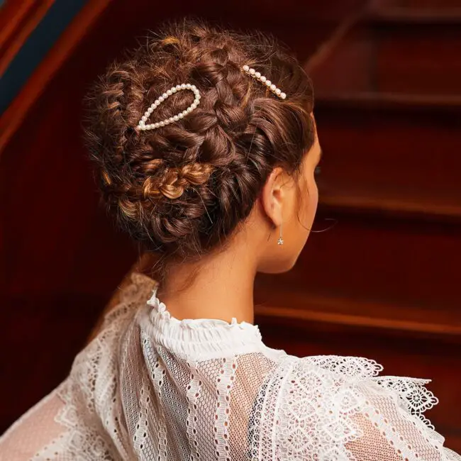 Classic Updo with Pearl-Studded Clips