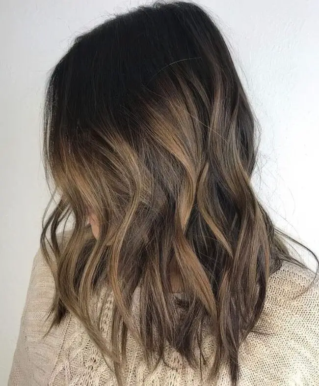 Warm Brown Wavy Layers for Medium Hair