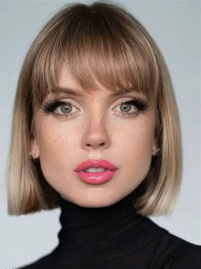 Youthful Fringe Bangs in Light Shades