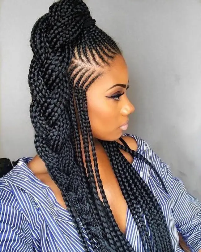 Sleek Box Braids with a Chic Finish