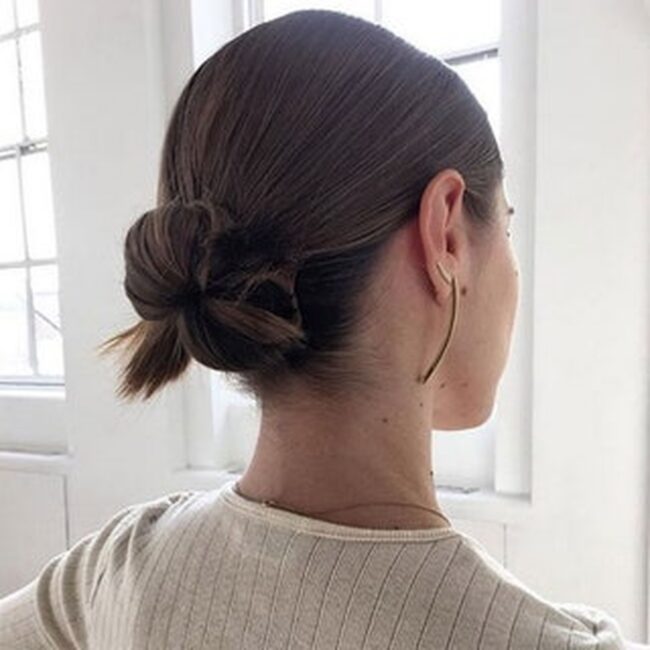 Sleek and Simple Low Knot Bun
