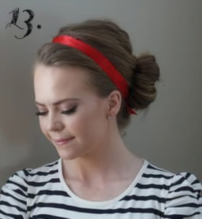 Bold Red Ribbon Elevates Any Hairstyle