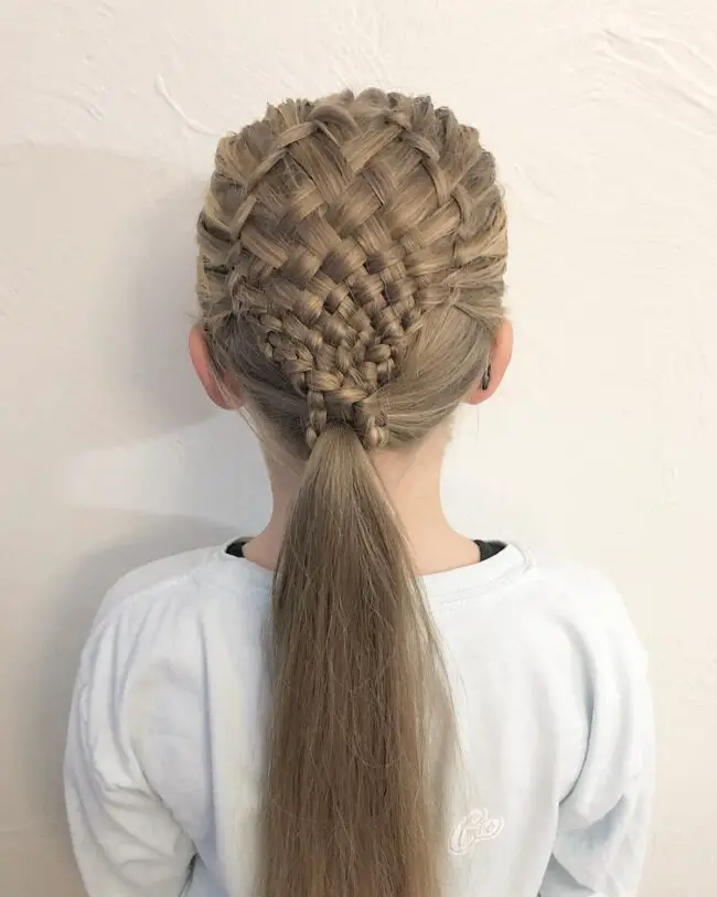 Basket Weave Braid with a Relaxed Low Ponytail