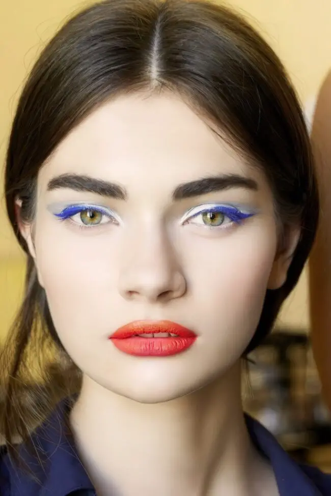 Vivid Blue Wings with Crimson Lips