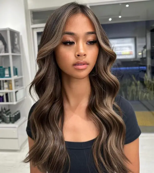 Soft Caramel Tones with Waves