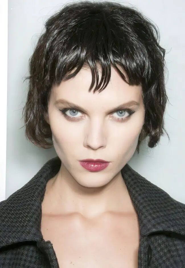 Edgy Chocolate Bob with Soft Waves