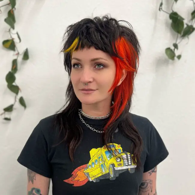 Fire and Ice-Inspired Mullet Style