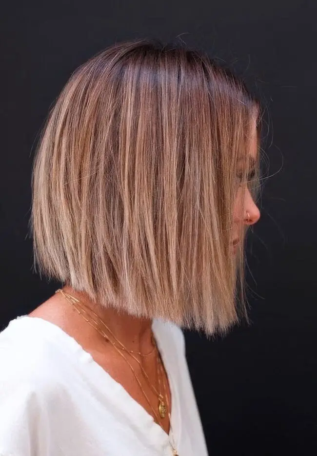 Chic Bob Cut with Balayage Highlights