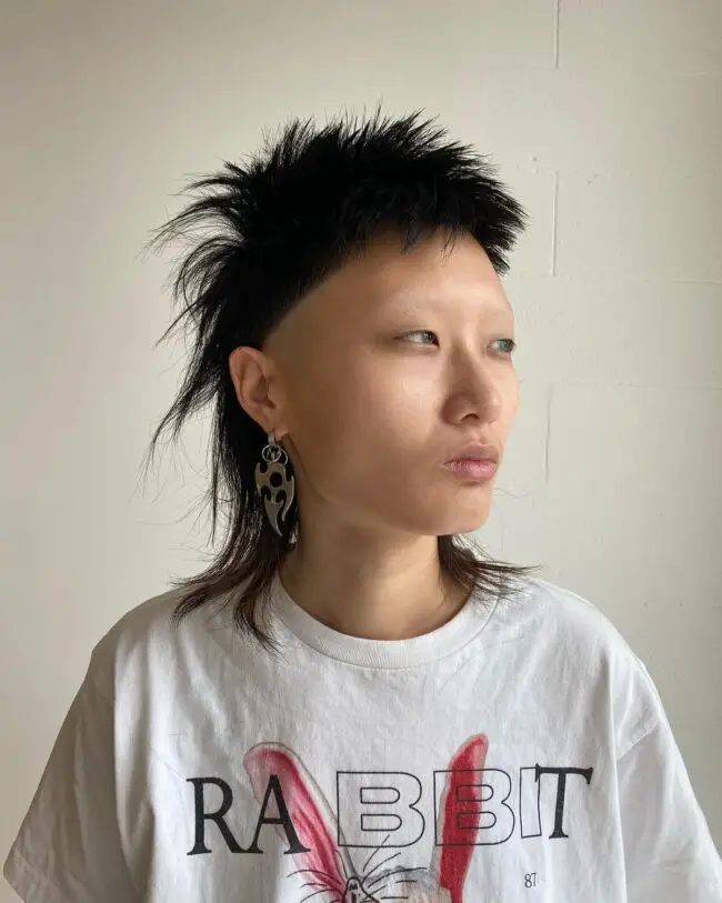 Spiky Mullet with Shaved Sides