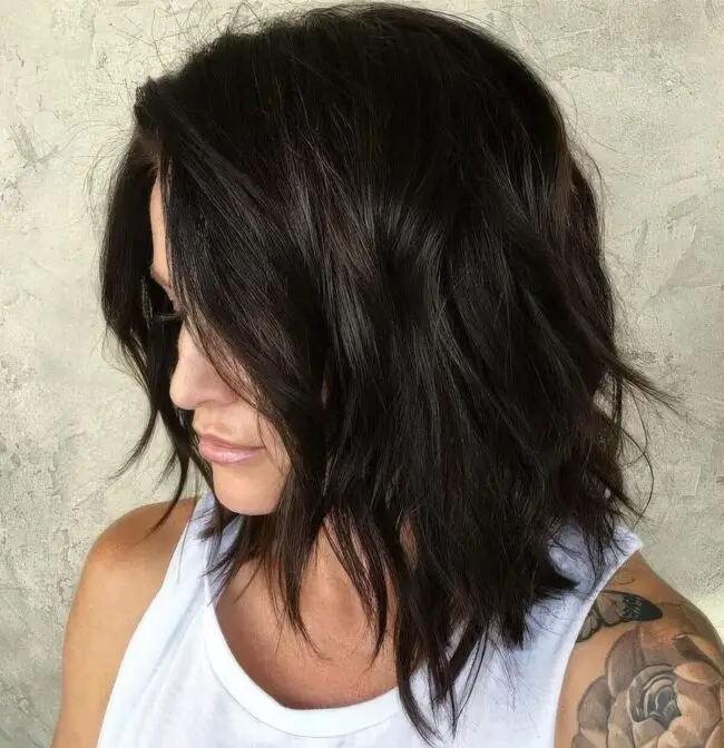 Bold Black Shaggy Haircut