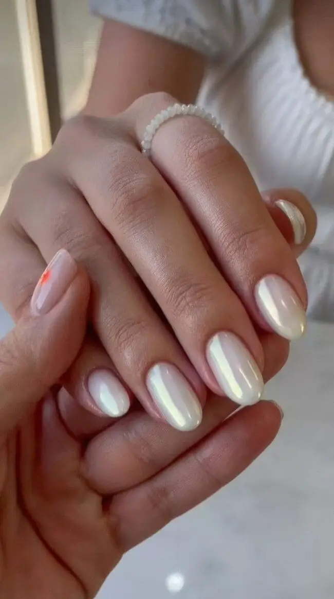 Glossy Milky Nail Magic