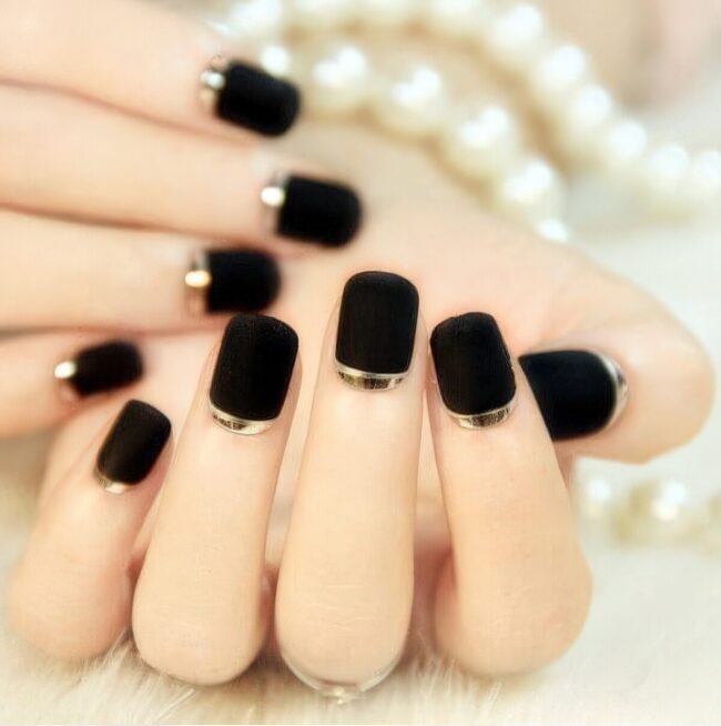 Bold Black Nail Art