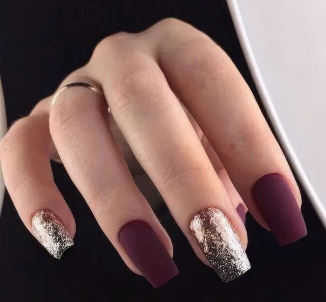 Bold Burgundy and Silver Sparkle