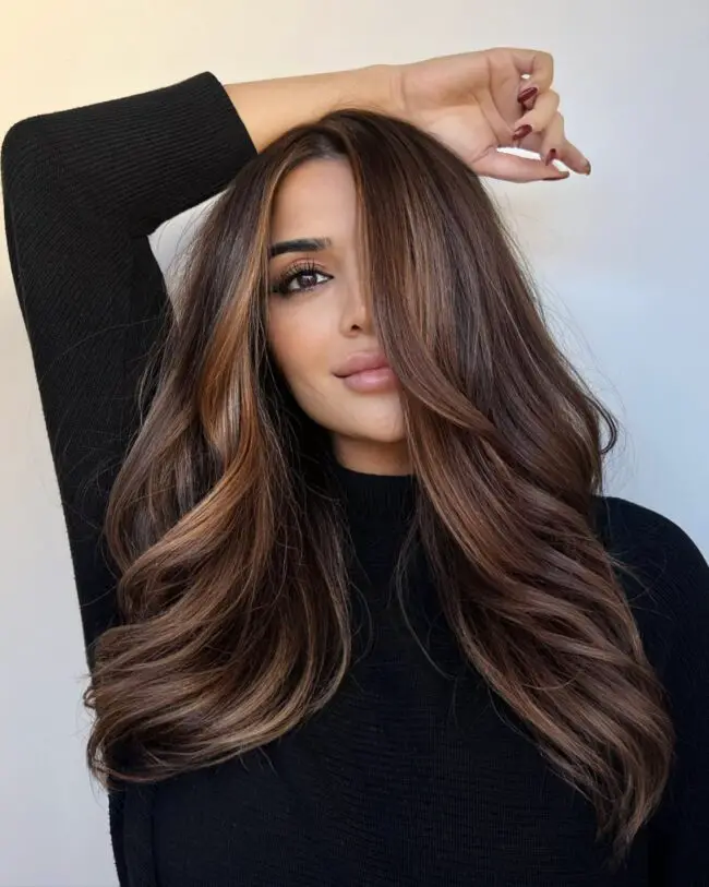 Warm Brunette with Rich Caramel Highlights