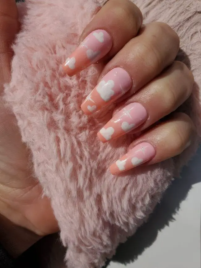 Playful Pink Heart Nails