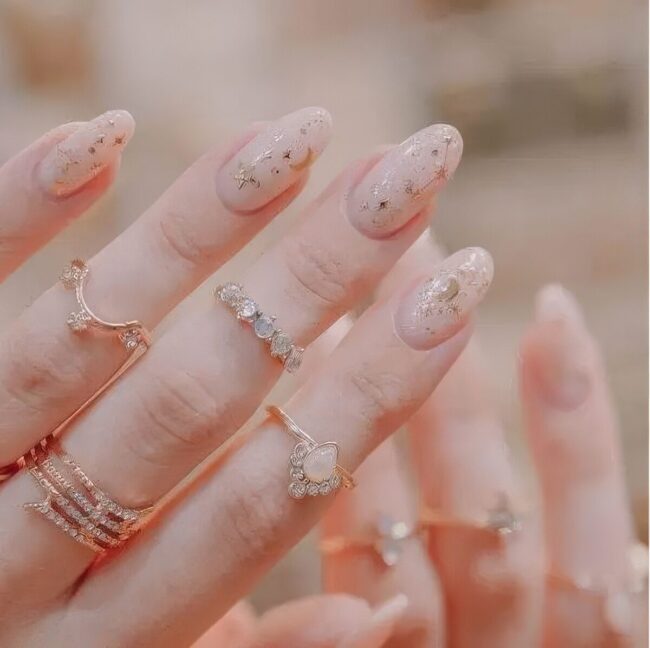 Twinkling Galaxy Nail Art