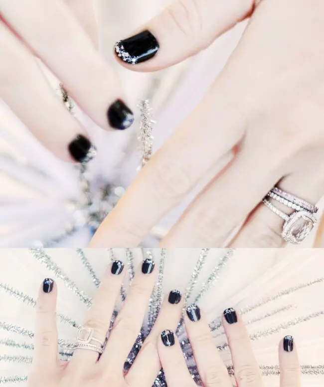 Glimmering Dark Nail Art