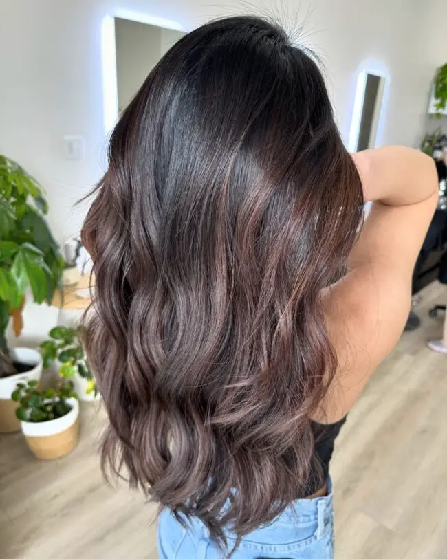 Gentle Red Undertones in Dark Brown Hair