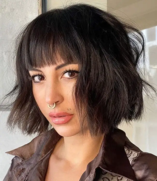 Choppy Fringe Bangs in Dark Hues