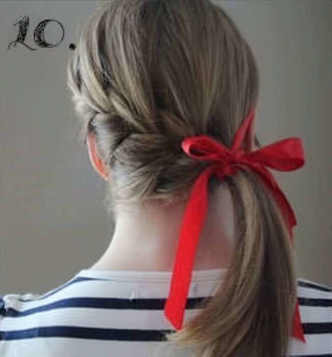 Radiant Red Ribbon Ponytail Delight