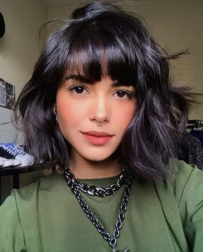 Flirty Bangs and Soft Wavy Bob