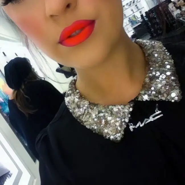 Fiery Red and Deep Purple Gradient Lips
