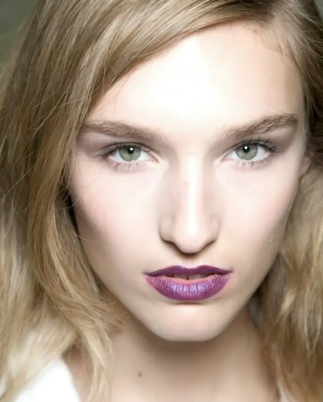 Electrifying Deep Purple Lip Statement