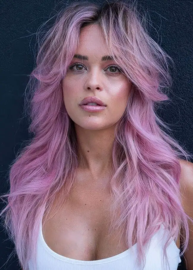 Bold Pink Wolf Haircut
