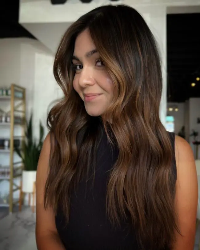 Warm Balayage Blend with Golden Tints