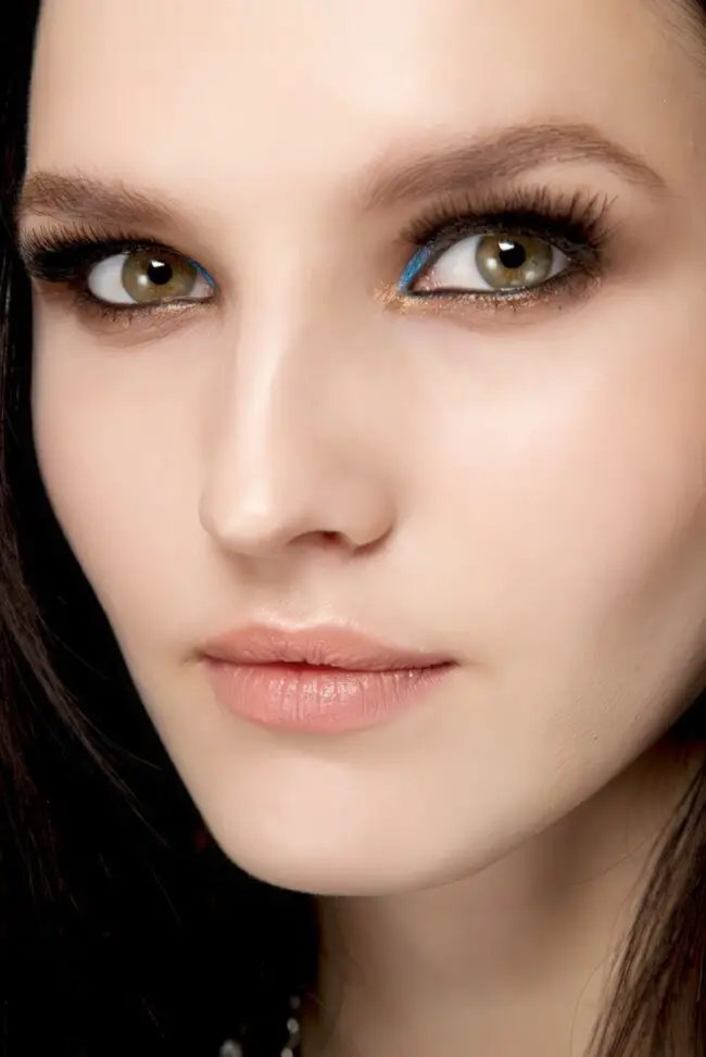 Electric Blue Eyes with Soft Lip Glow