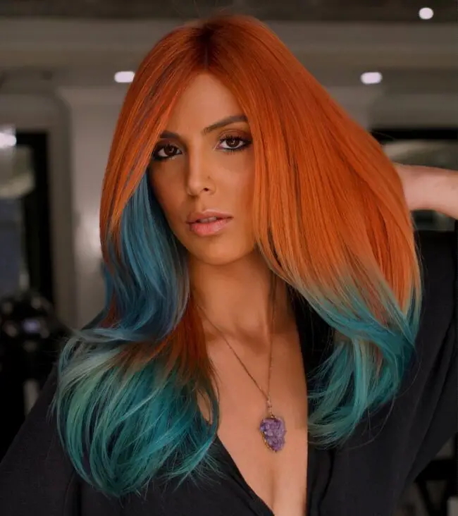 Aqua Flames with Cool and Fiery Tones