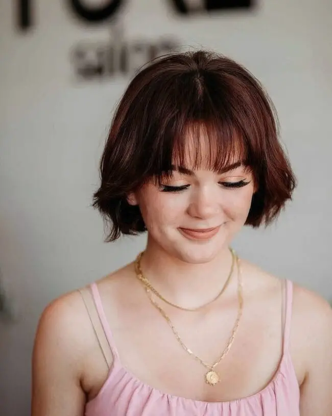 Auburn Bob with Bangs