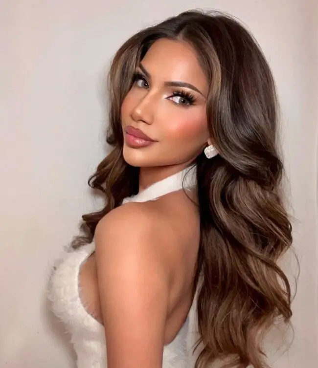 Caramel and Chocolate Balayage with Curls