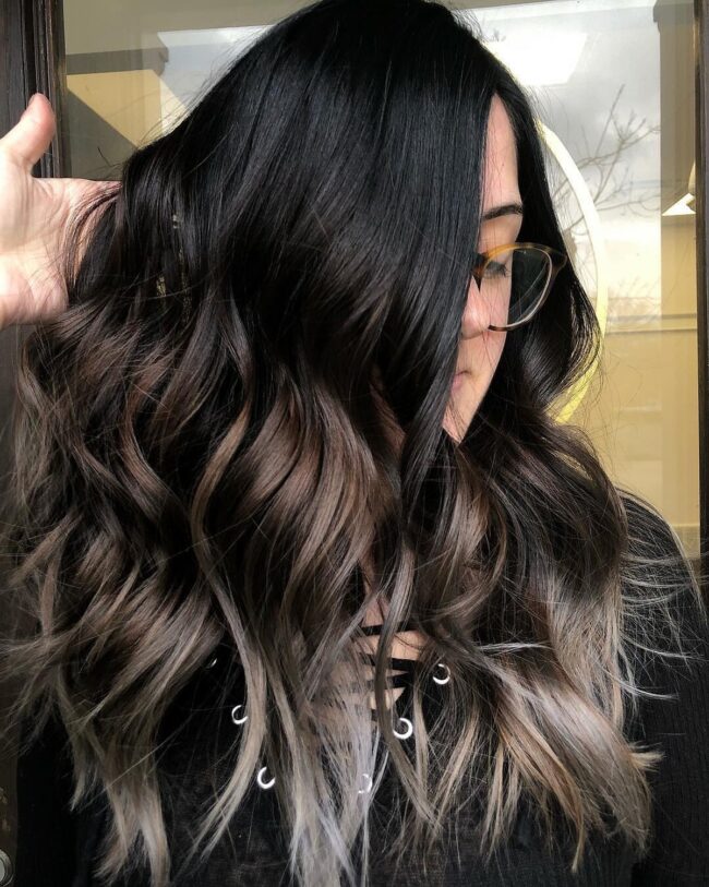 Sultry Silver Ash Balayage Transition