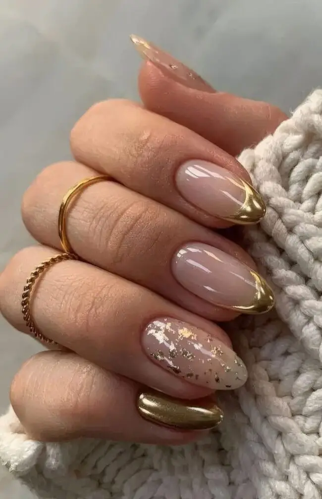 Glamorous Gold-Tipped Nails