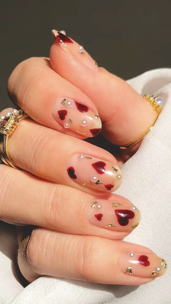 Red Elegance with Pearls