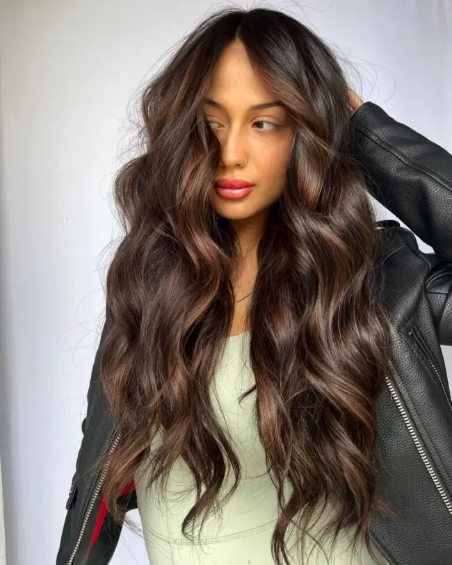 Timeless Brunette with a Touch of Caramel Highlights