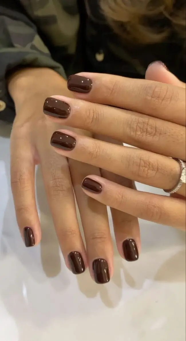 Warm Chocolate Nail Elegance